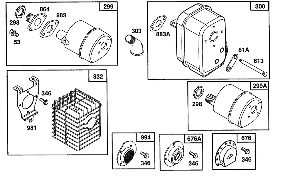 Mufflers,deflectors And Guards Diagram and Parts List for 80232-2937-01  Briggs and Stratton Engine